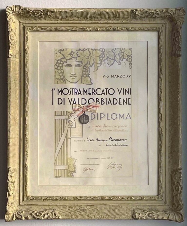 diploma prima mostra mercato vini Valdobbiadene